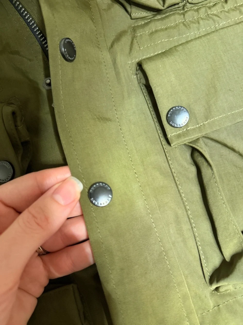 BURBERRY for 4 years old Olive Green Parka Jacket with Fur-Trim Hood! Like new
